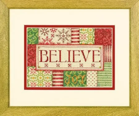 Amishop Top Quality Lovely Hot Sell Counted Cross Stitch Kit Believe Christmas Dim 70-08921