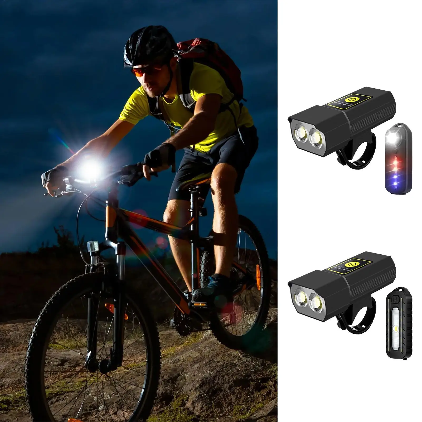 

Bike Lights For Night Riding Headlight Cycling Lights For Road Bike LED Lamp USB Rechargeable Cycling Accessories For Outdoor