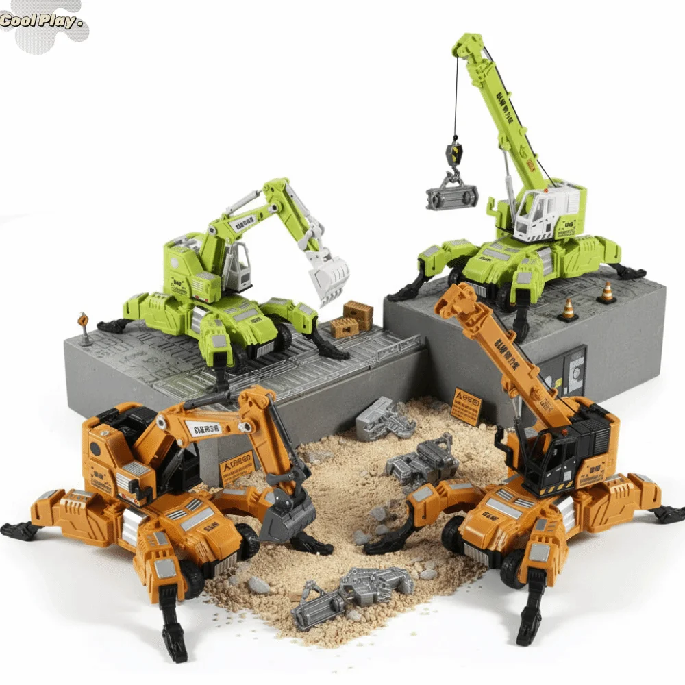 

Rotating Function Transformable Engineering Vehicle Toys Lifting Function Alloy Material Simulation Excavator Crane