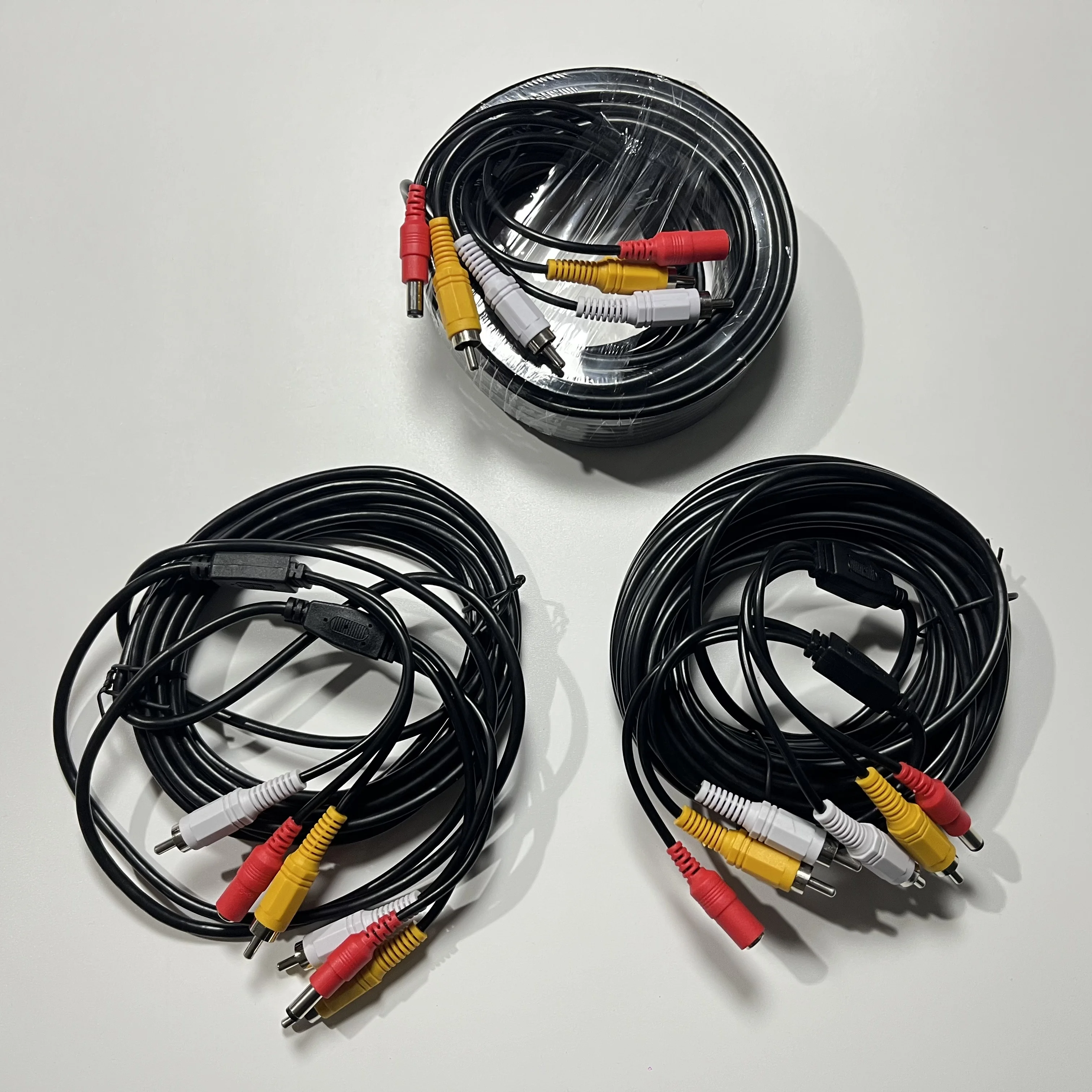 RCA Male to Male Video Power Cable for CCTV Security Camera Extension Cable RCA Audio Video Phono Power Supply Lead 5m Up to 15m