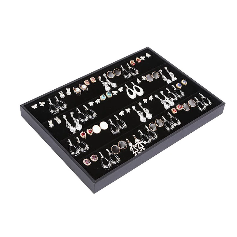 

Suede Earrings Jewelry Display Holder Organizer Storage Case Tray Box 12 Holes For Shop Home Decoration Dust Free Organizer