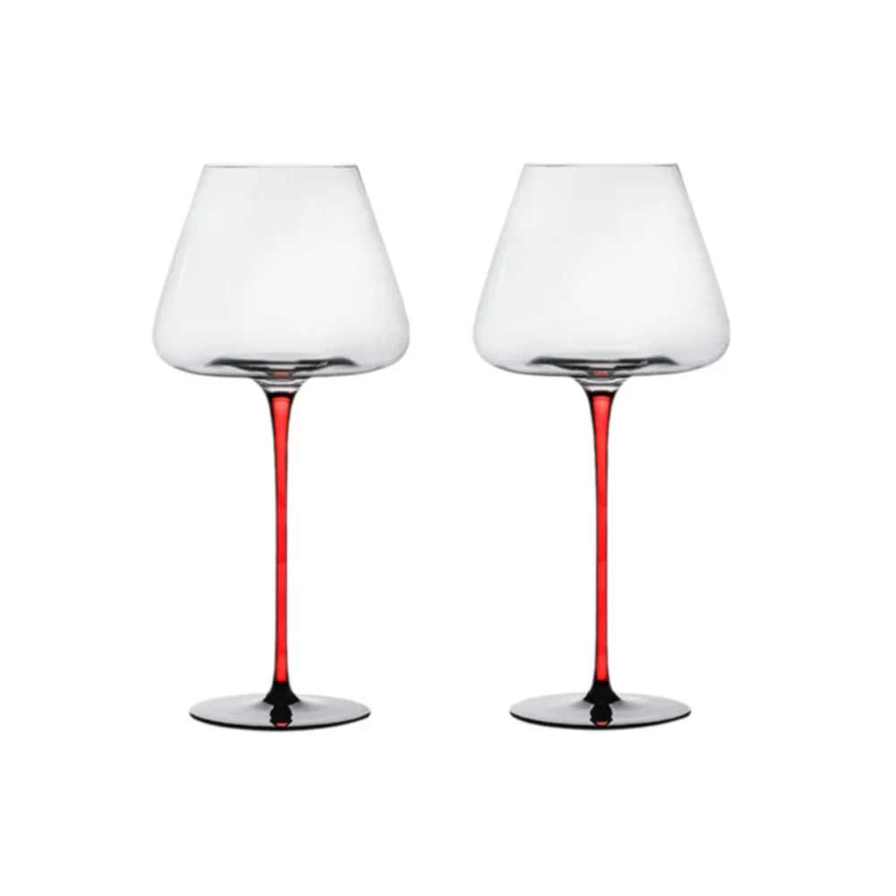 

2pcs Bar Tool Hand-blown Crystal Red Wine Glasses Red Holder Concave Bottom Champagne Goblet European Style Red Wine Cup Party