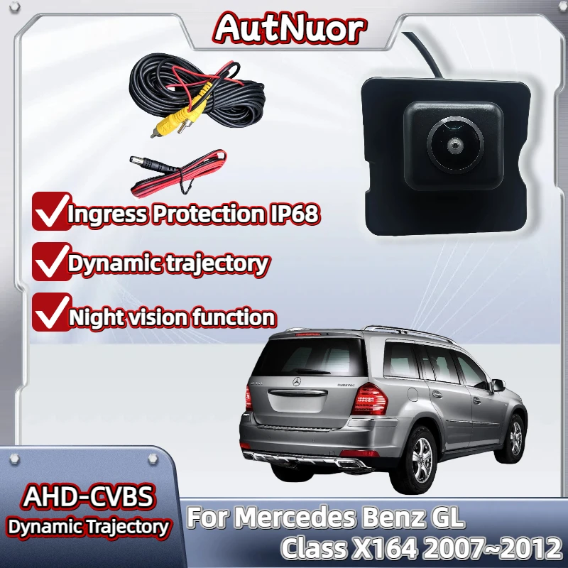 HD عين السمكة عكس الكاميرا لمرسيدس بنز GL الفئة X164 2007 ~ 2012 للرؤية الليلية الرؤية الخلفية احتياطية كاميرا لموقف السيارات CCD #1
