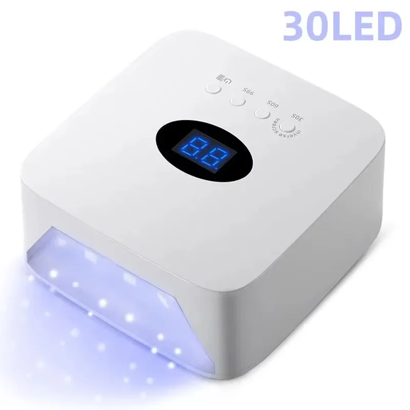 Rechargeable UV LED Nail Lamp 54W Cordless UV Light for Nails With Rhinestone Heart Shaped Manicure Pedicure Machine Nail Tools
