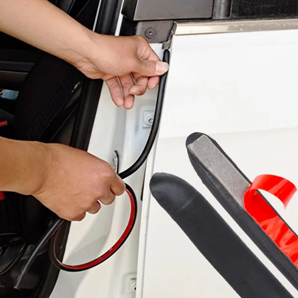 Universal B Pillar Seal Strip Car Door Gap Filler Weatherproof Dust Noise Reduction Rubber Weatherstrip Auto Decor Sticker
