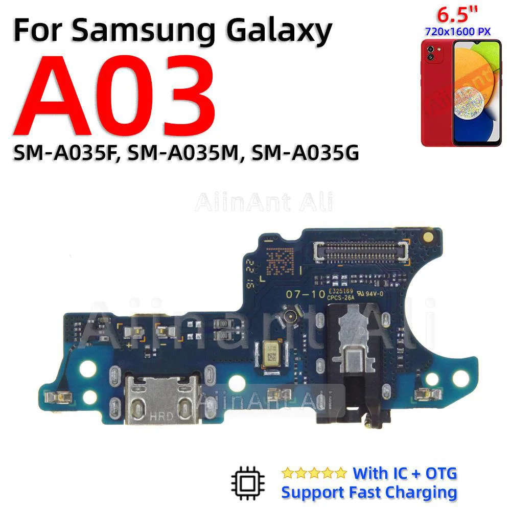 AiinAnt Fast Charging Connector Board Dock Charger Flex Cable For Samsung Galaxy A01 A02 A02s A03 A03s A04 A04e A04s Phone Part