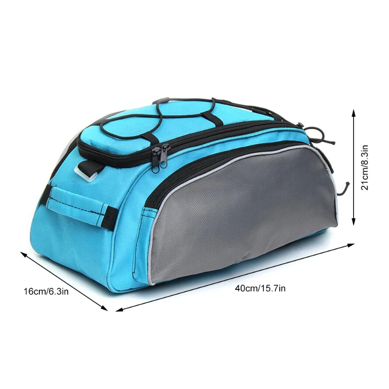 13L Bicycle Rear Seat Bag Riding Waterproof Rear Seat Storage MTB Bike Bags Cycling Trunk Backseat Handbag Saddle Shoulder Bag