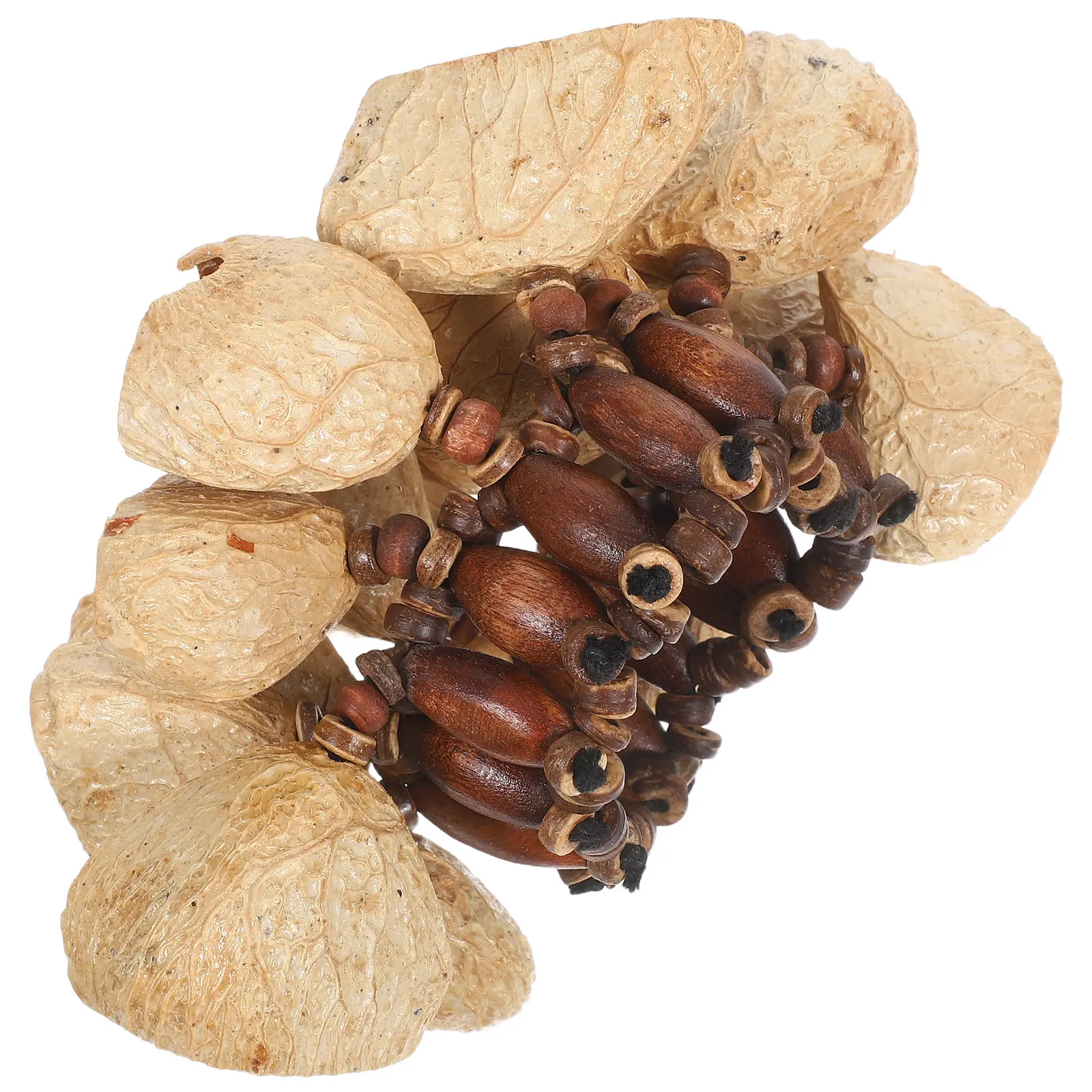 

Браслет-шейкер из африканских племенных ореховых скорлупок, натуральный ручной перкуссионный браслет для йоги, танцев, занятий на открытом воздухе и племенных барабанных сессий