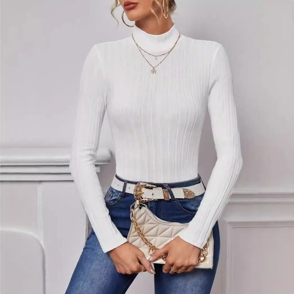 

Женский вязаный свитер, чисто белый модный пуловер, осень-зима, новое поступление от