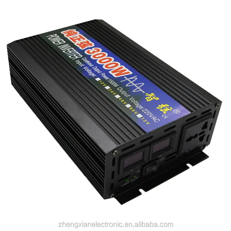 

Pure sine wave inverter 12v to 220v to 24v high power car home 3kw