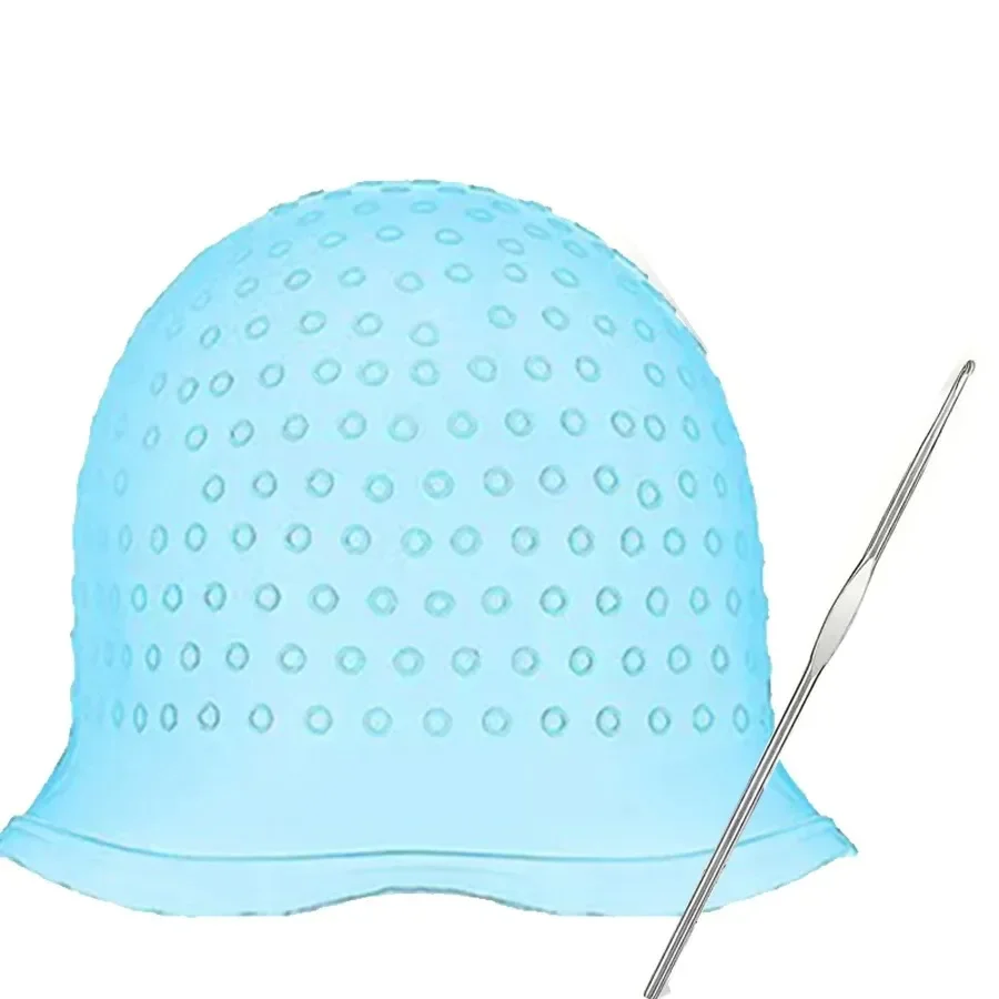 Salon Silicone Hair Coloring Cap Highlight Reusable Needle Hair Dying Frosting Hat Household Dye Hairstyling Tools Accessories