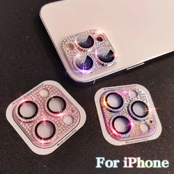 Camera Lens Protector For IPhone 14 13 12 11 Pro Max Glitter Rhinestones Camera Protector For IPhone 13 14 Plus 12 13Mini Glass