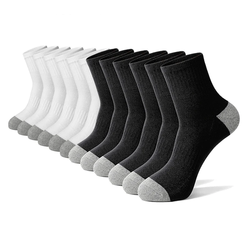 

6 Pairs Men's Cotton Running Crew Socks Middle Tube High Quality Casual Breathable Sports Socks For Men and Women Soft Sock