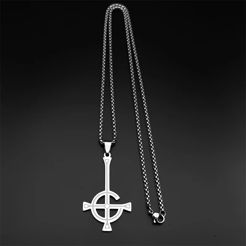Ghost Nameless Band BC Anhänger Halskette für Frauen Männer Edelstahl Ghoul Kreuz Kette Musical Band Maske Halsketten Schmuck – Detail 7