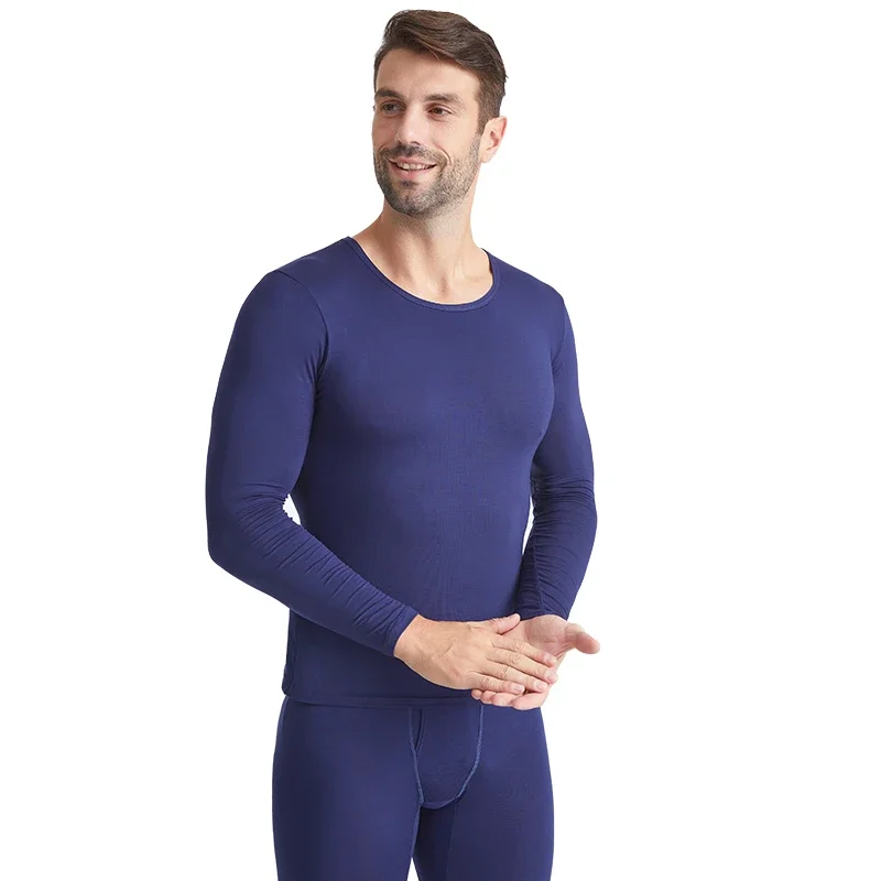 

Мужской легкий теплый топ с круглым вырезом, эластичная, облегающая и удобная осенняя рубашка с базовым слоем