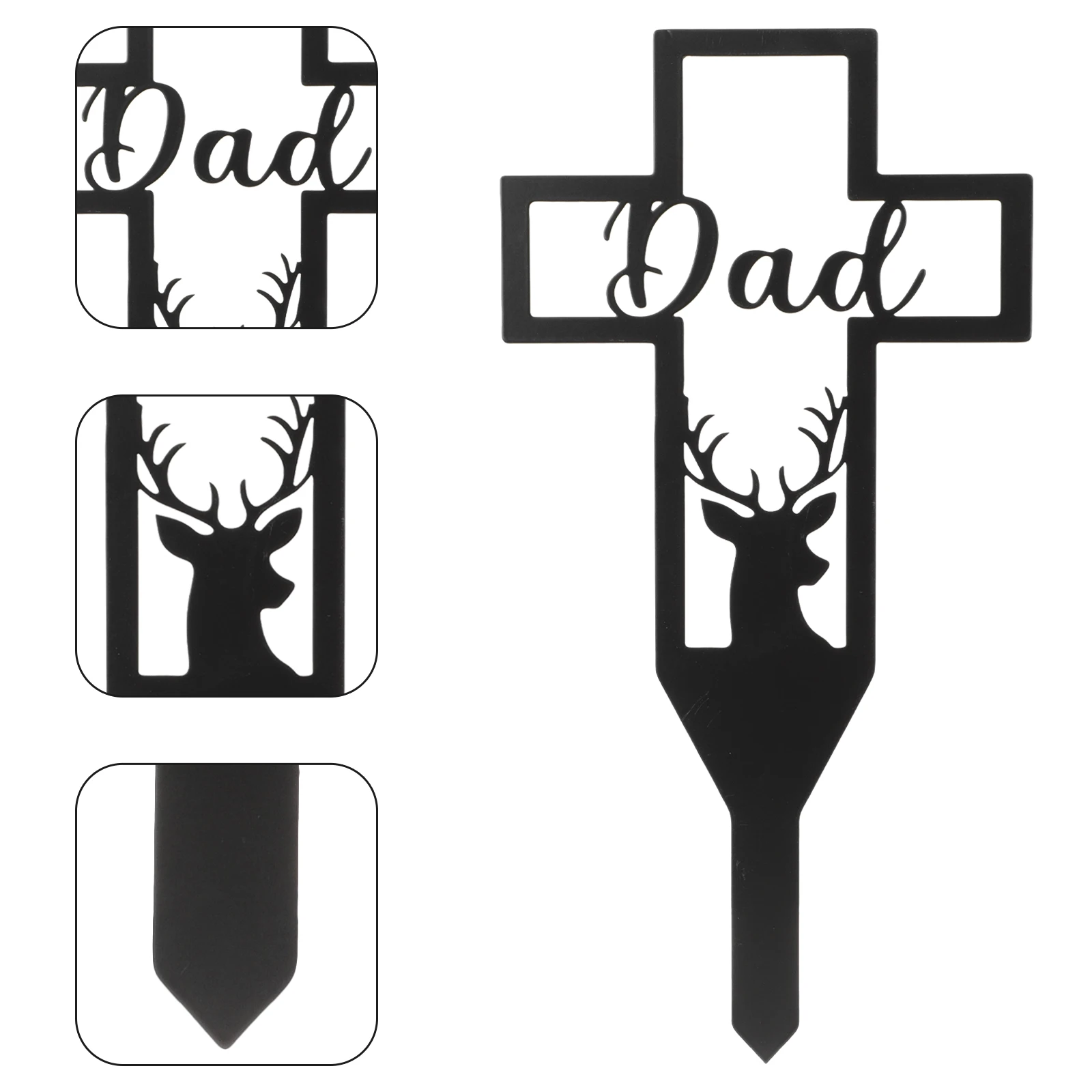 

Large Outdoor Memorial Cross Cemetery Pile Decorations Dad Grave Stake Memorials