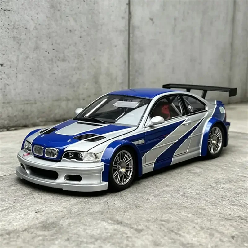 

1/24 M3 E46 GTR Diecast Alloy Car Model Metal Sports Racing Vehicle Toy with Sound & Light Collection Ornaments Kids Gift