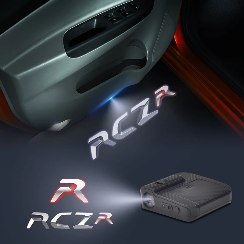 RCZ R Logo Wireless Courtesy Car Door Projector LED Welcome Lights For Peugeot 306 308 307 207 508 3008 408 206 208 5008 Decor