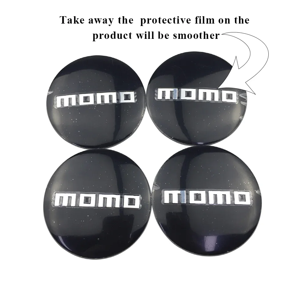 4PCS 56mm MOMO Logo Car Wheel Rim Center Cap Sticker for MG Chevrolet KIA Nissan Ford Mazda Mercedes Benz Auto Decoration