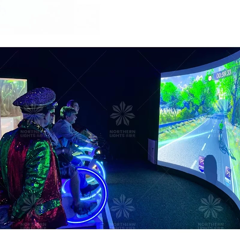 Real Experience VR Bicycle Virtual Reality Simulator Machine With High Resolution Projector