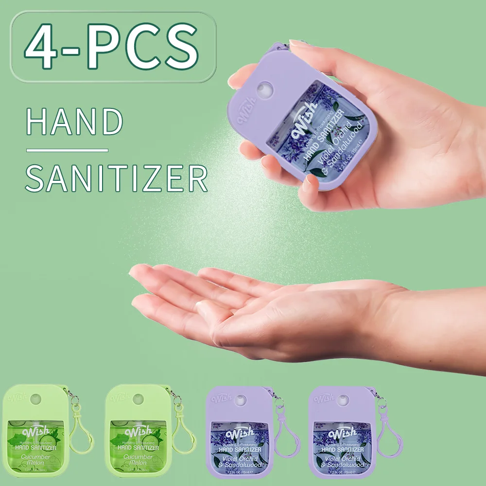 4 Power Spray Moisturizing Hand Sanitizer Spray, Containing Coconut, Watermelon, Sugar, Cucumber, Cherry Blossom And Other Flavo