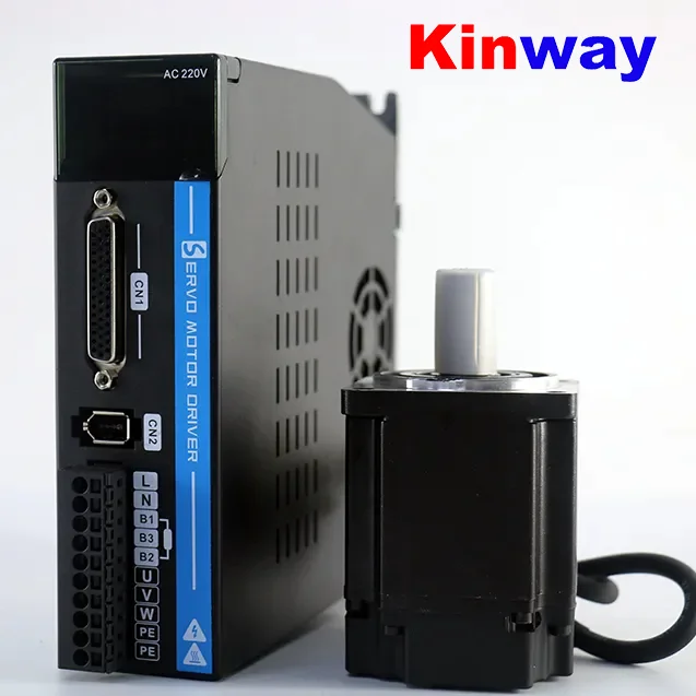 Kinway Servos 60mm 200W 220V 1.6A 0.637N.m 3000RPM 23bit Absolute Value servo motor kit 60M00630B +LC10P-200 for CNC machine