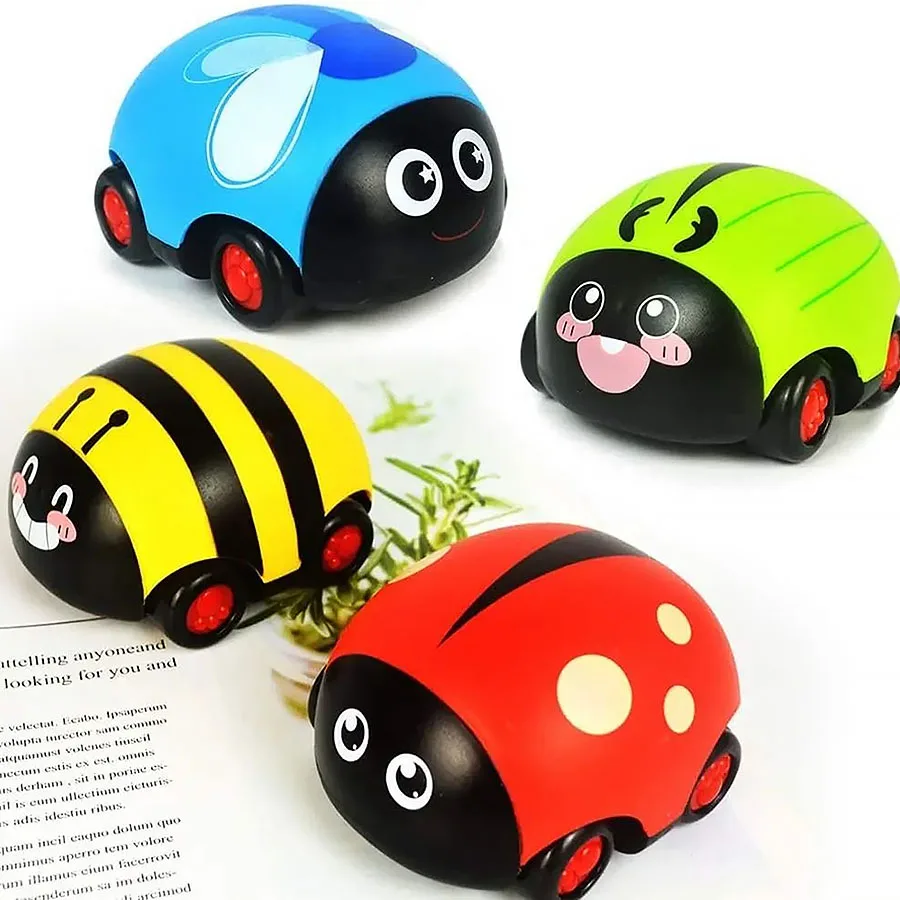 Baby cartoon Ladybug animal car friction pull-back Vehicle Children Beetle Ladybug racing toy wholesale