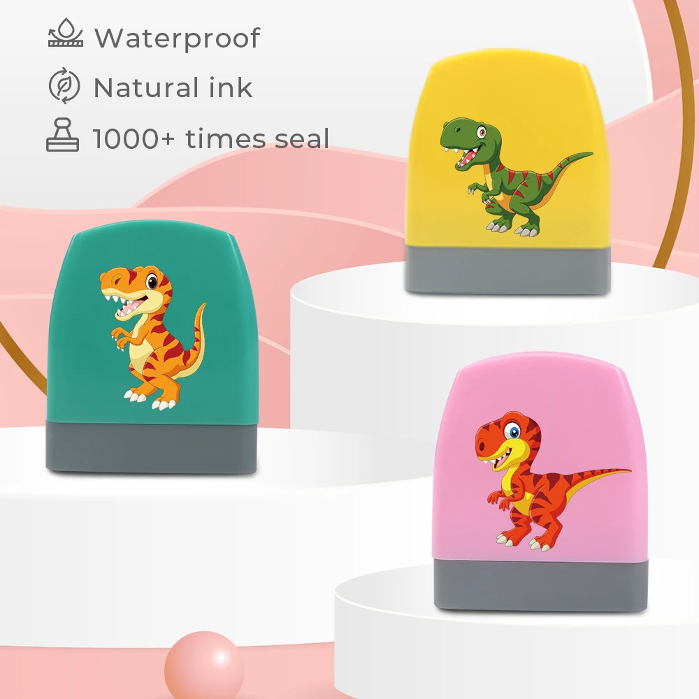 1 Stück personalisierter individueller Name Dinosaurier Stempel DIY personalisierte Namenssiegelstempel
