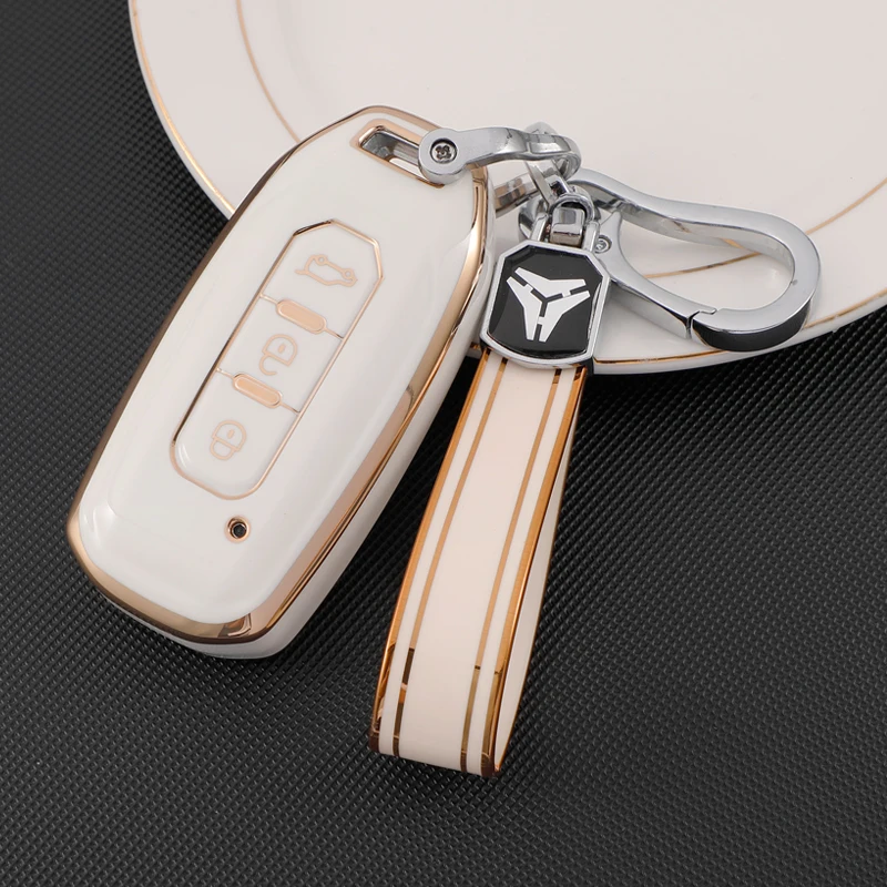 TPU Car Smart Remote Key Cover Case For Ford Territory EV TPU Bag Shell Holder Protector Key Chain Accessories