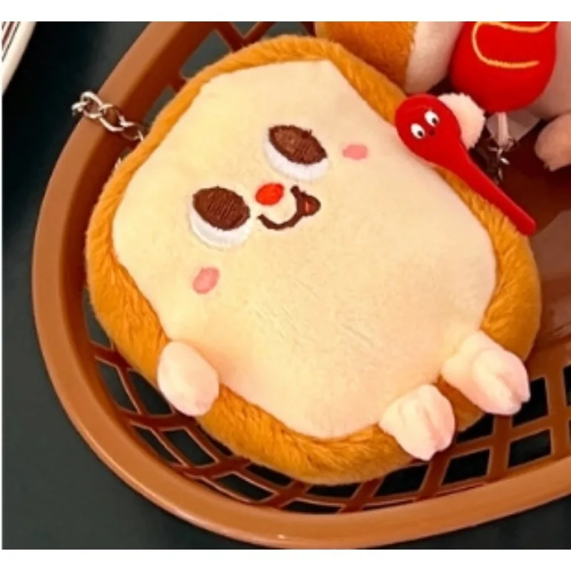 Porte-clés en peluche de dessin animé 8.5-10Cm, Toast, jambe de poulet, Burger, Hot Dog, cadeau créatif, pendentif de poupée, sac à dos en peluche, accessoires, jouet