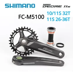 SHIMANO DEORE FC-M5100 MTB bike crank delivers precise and reliable shifting for 1x10 or 1x11 2x11-speed drivetrains Original