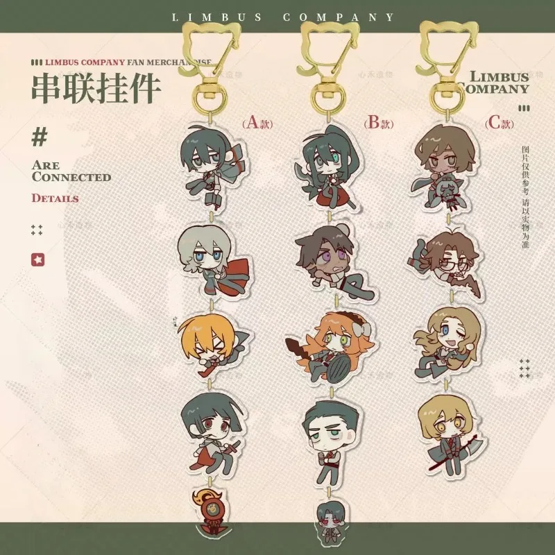 Limbus Company Acrylic Keychain Dante Faust Gregor Yi Sang Sinclair Fan-made Daily Wear Gift Bag Hanging Decoration Accessory