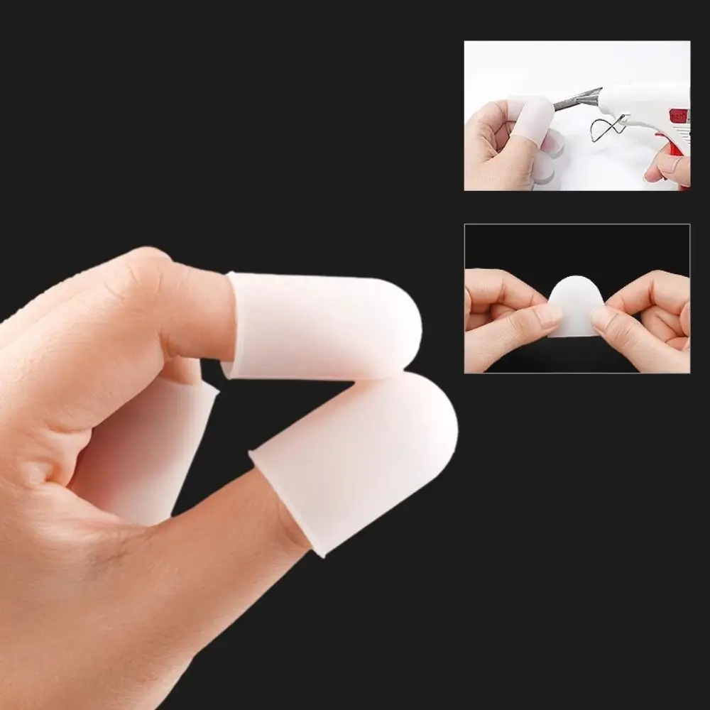 5/10 Pcs High Temperature Resistant Silicone Finger Protector Anti-slip Heat Insulation Finger Sleeves Antistatic Transparent