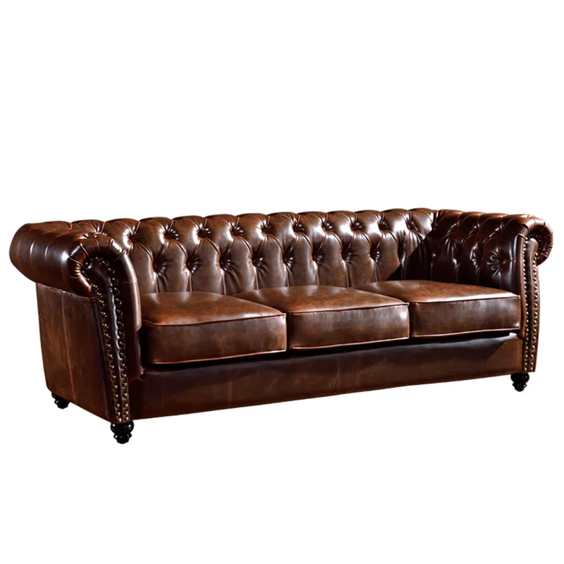 Luxury retro sofa for living room, bedroom, dining room, leather furniture