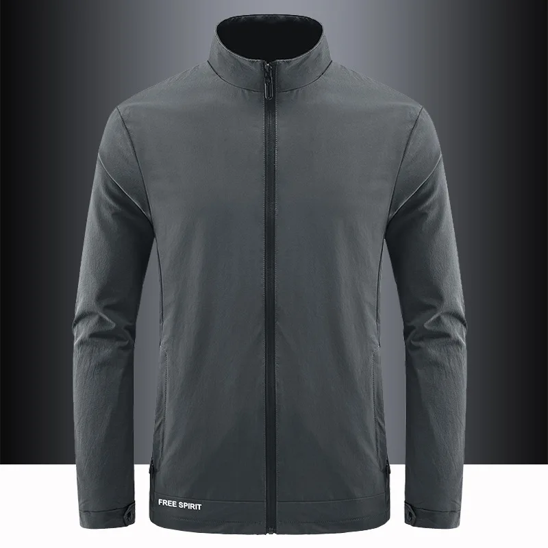 

Printed Logo Men's Jaet Thin Loose Fit Large Size Busin Casual Sle Spring Autumn PU Leather irt CleanFit Collar