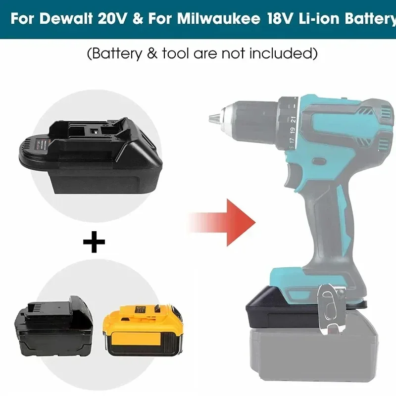 ZWINCKY Battery Adapter For Milwaukee For Dewalt to For Makita Bl1830 Bl1850 Batteries For Dewalt battery tools DM18M USB Adapte