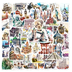 10/50pcs World Famous Building Stickers Aesthetic Travel Landmark Decal Graffiti DIY Notebook Suitcase Luggage Wall Car Sticker