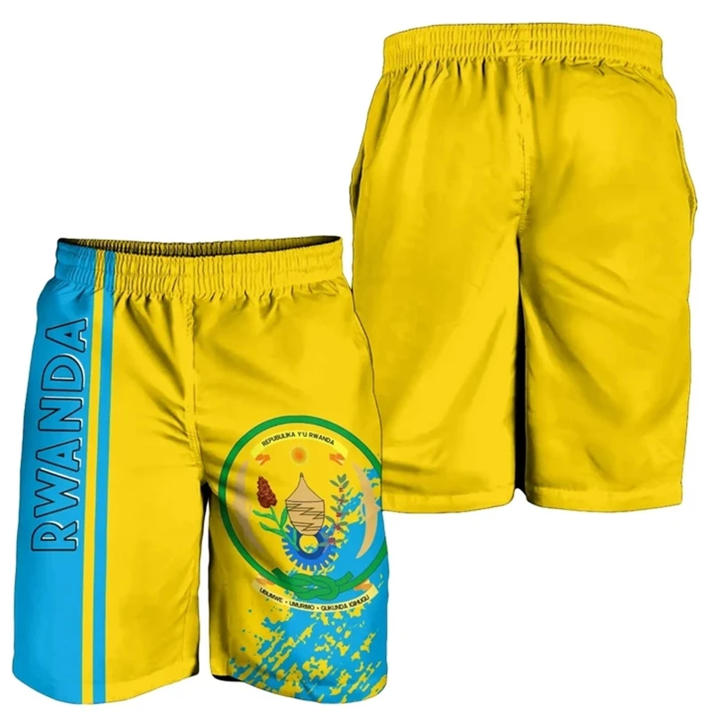 Shorts de verão havaiano com mapa e bandeira para os homens, roupas de praia havaiana, emblema nacional, calções infantis