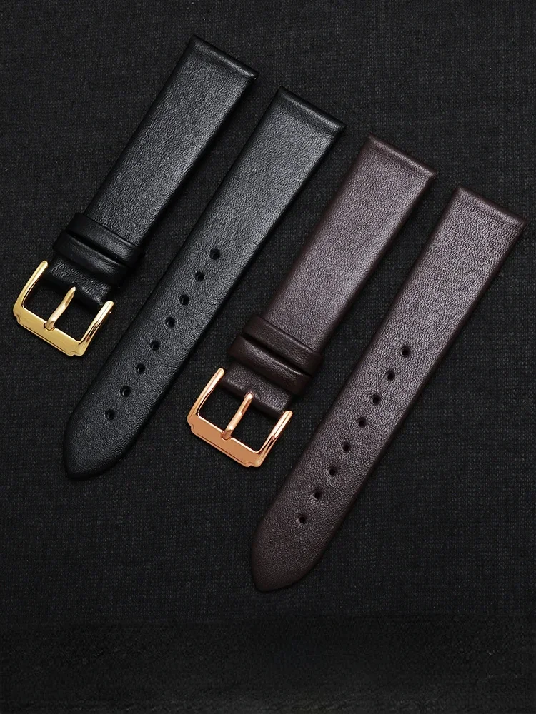 Genuine Leather Ultra-Thin Soft Watchband for DW  CK Longines  Men Women Blue White Brown Watch Accessorie Strap Watch Bracelet