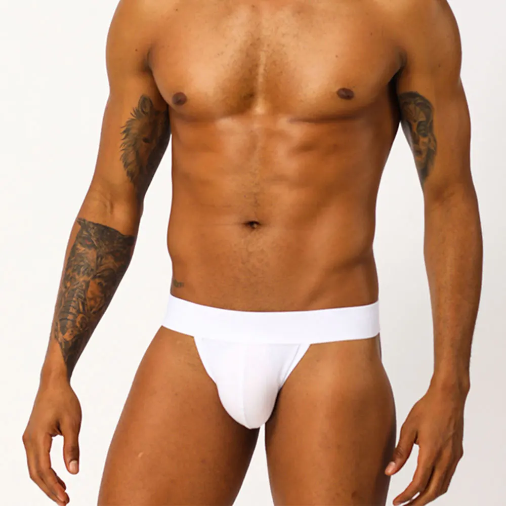 9 Color Comfortable Tight Men Underwear Thongs Jockstrap Backless Breathable Cotton Jockstrap Homme Slip String Homens