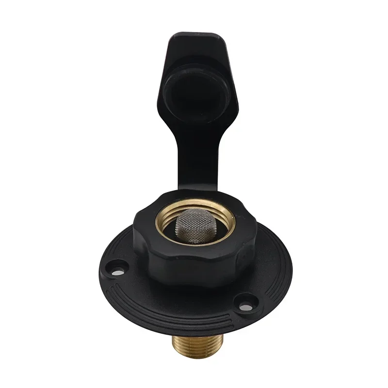 RV Ship Flange Ring Port Leak-proof Inlet Threaded Interface, Brass Plus Check Valve Filter Outlet