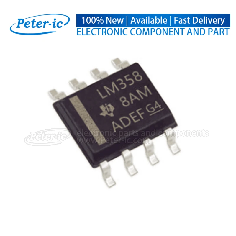 (5pcs)LM358DR SOIC-8 20nA Dual Channel 0.3V/us 700kHz SOIC-8 Operational Amplifier Available Peter-ic