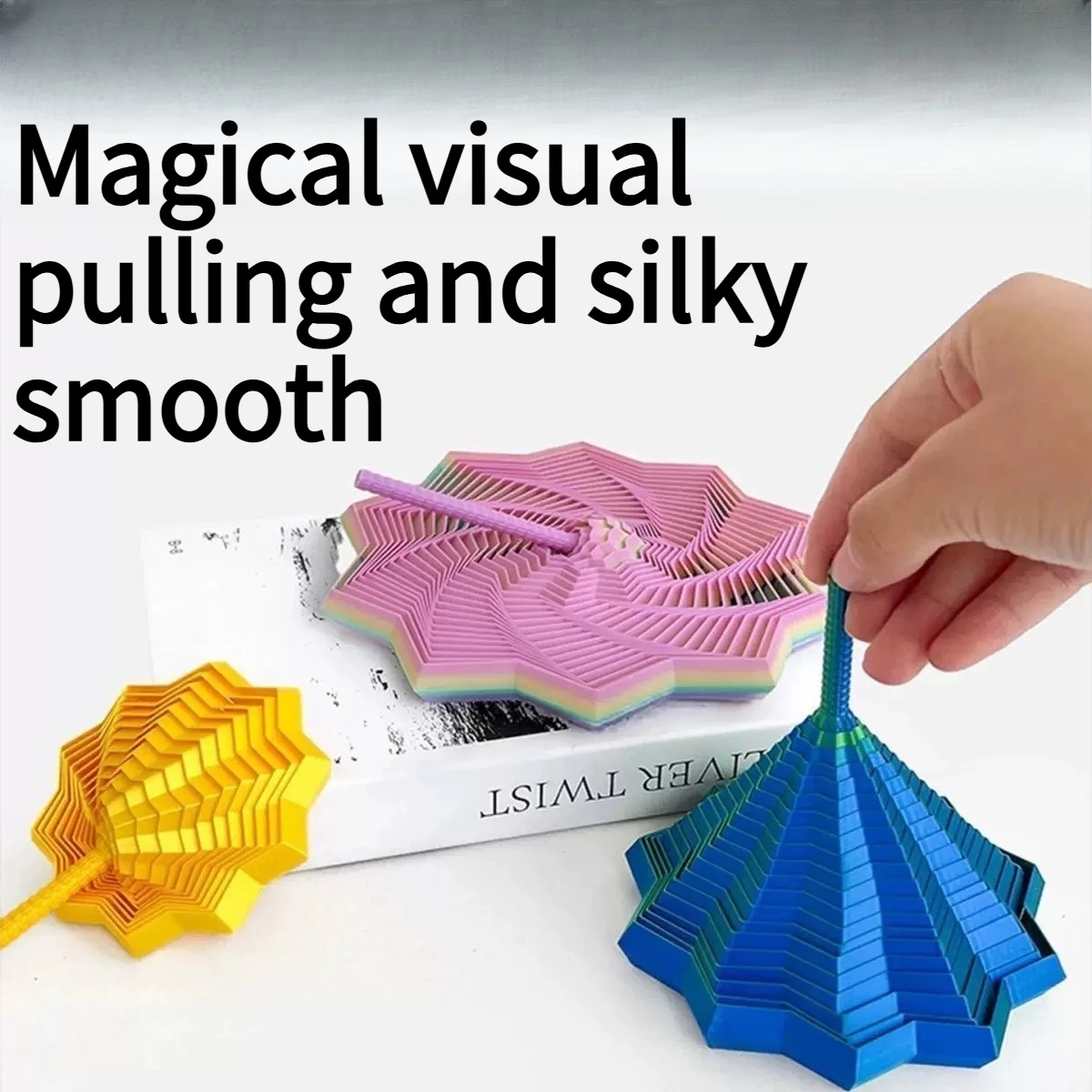 NEW 3D Printing Spiral Tower Creative Three-dimensional Octagonal Decompression Magical Silky Office Desktop Decoration