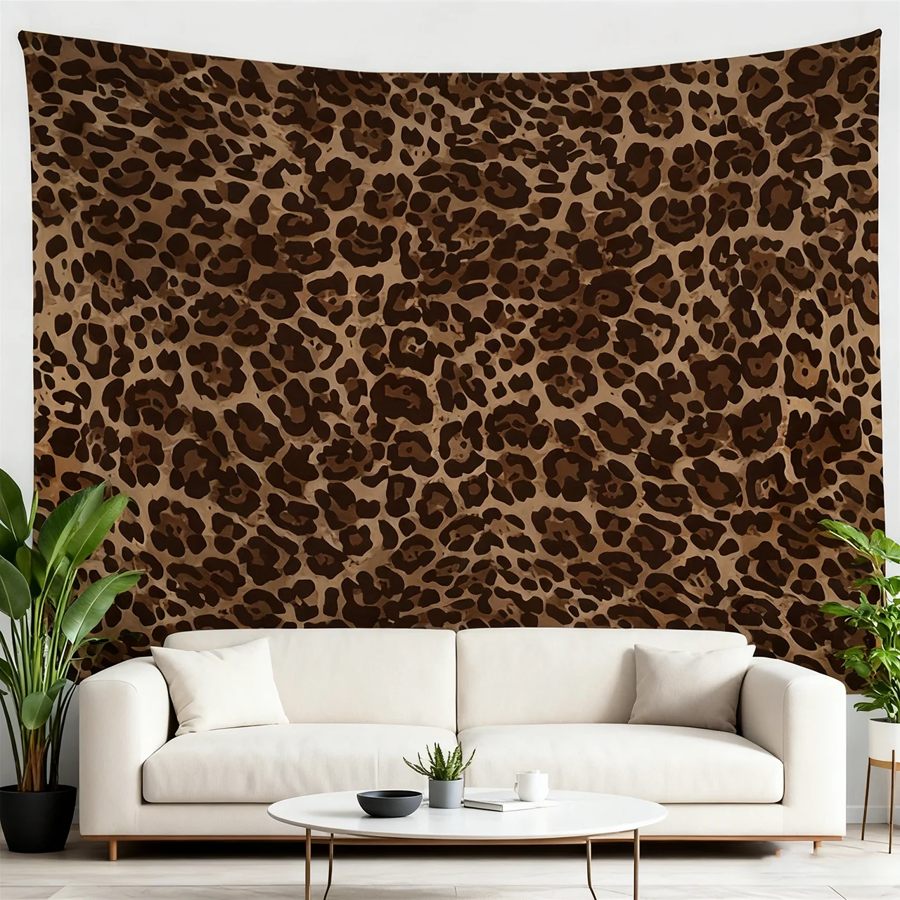1pc Leopard Print Tapestry | Brown Cheetah Wildlife Fur Pattern | Modern Abstract African Animal Wall Decor (Flat Print)