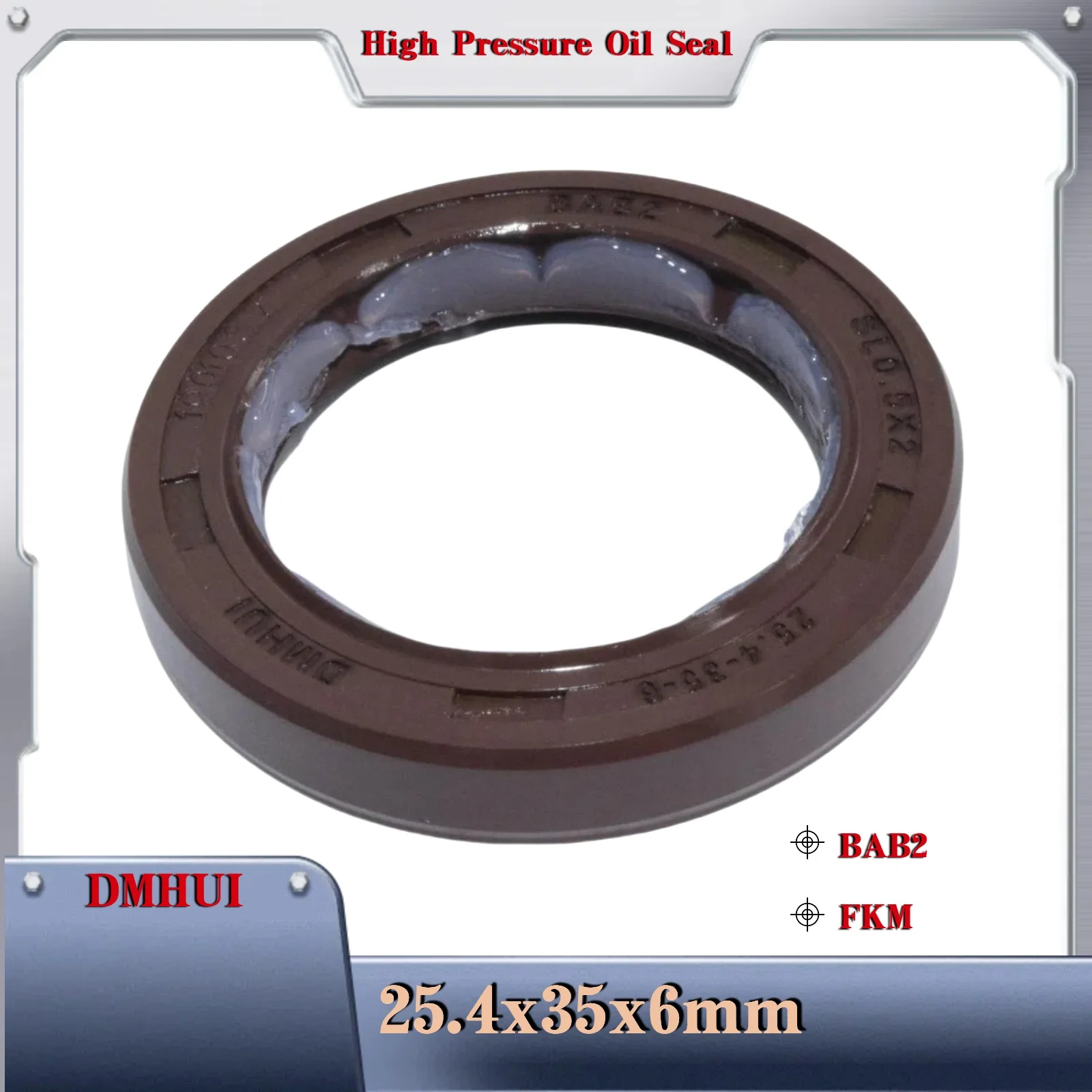 

DMHUI High Pressure Oil Seal Model 25.4*35*6 or 25.4×35×6 /BAB2/FKM,Used in Hydraulic Pump/Motor Rotary Shaft Seal