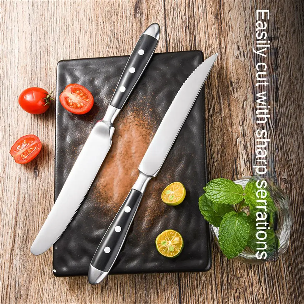 1/3PCS Rounded Steak Tableware Wear Resistance Knife And Fork Durable Tableware Comfortable Mirror Light Process Sharp