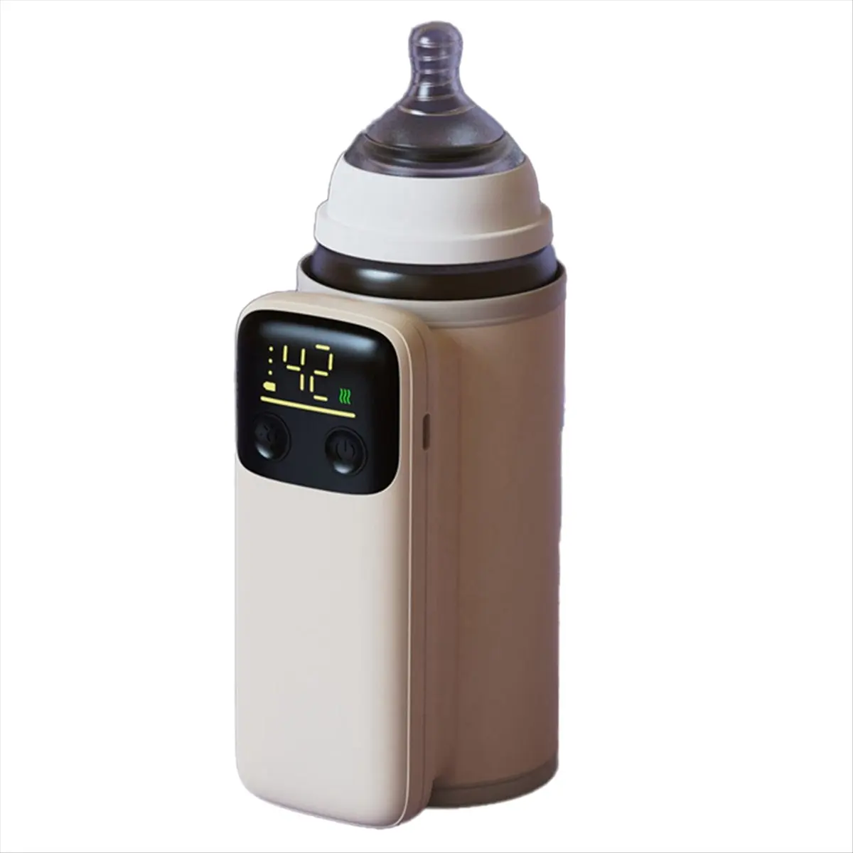 FOR A73F Bottle Heating Jacket 6Levels Adjustment Temperature Display Night Light Lighting Portable Baby Bottle Heater 6000Amh B