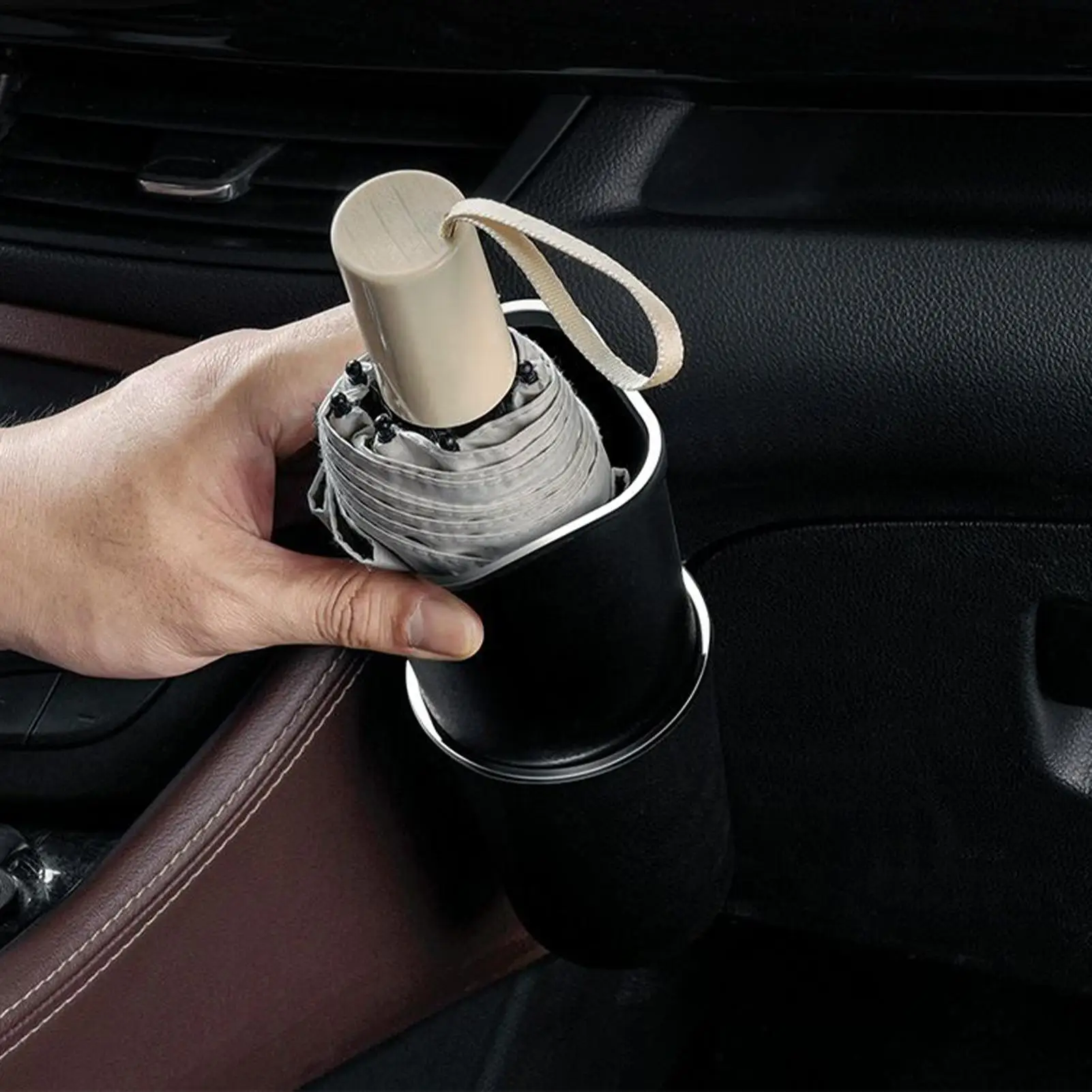 

Car Umbrella Organizer Bin Car Folding Hanging Water Bottles Rack Umbrella Bucket Automotive Trash Organizer For Sedan