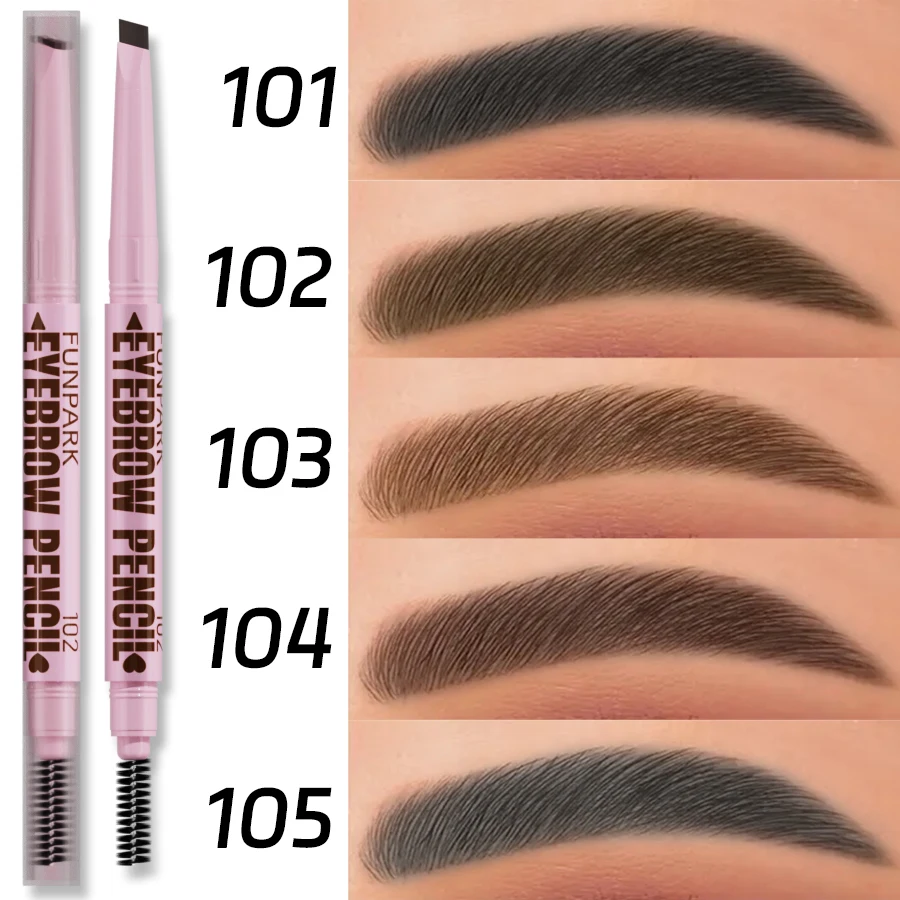 Matita per sopracciglia 2 in1 Trucco cosmetico professionale per donna Pennello per tatuaggio sopracciglio impermeabile a 5 colori Penna per sopracciglia a lunga durata