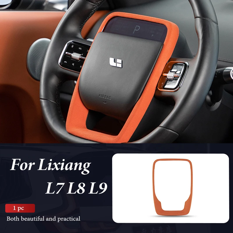 

For LiXiang L7 L8 L9 Leather Steering Wheel Cover Booster Interior Handle Cover Plush Car interior accessorie protective cover